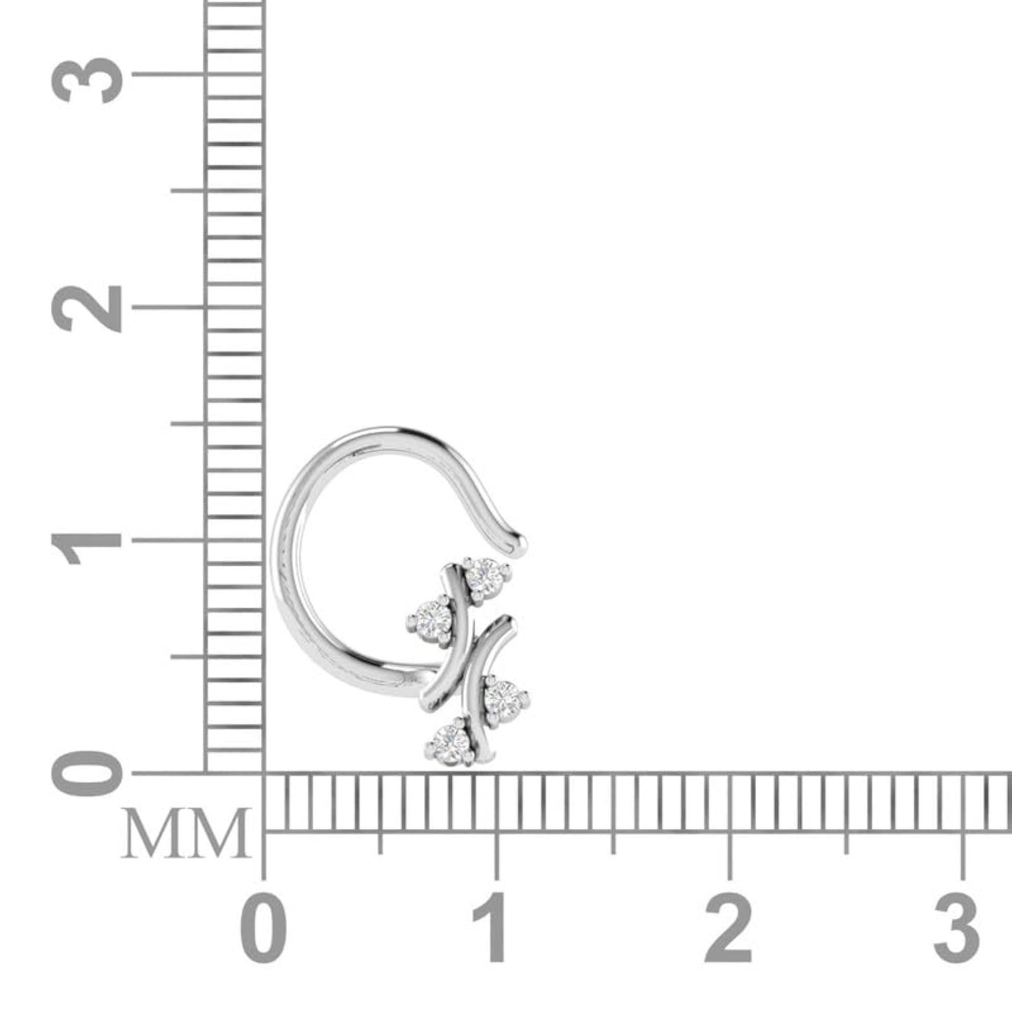 Women's 9K BIS Hallmarked White Gold Stud Nosering